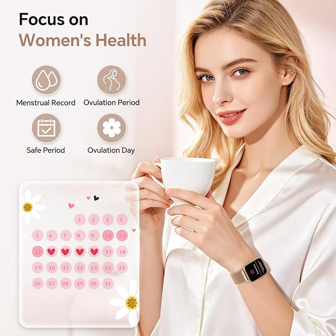 Smart Watches for Women, 1.85" HD Alexa Built-in Smart Watch for Android Phones & iPhones, Health Tracker with Heart Rate/Blood Oxygen/Sleep Monitor, 120+ Sport Modes Fitness Trackers for Women, Gift