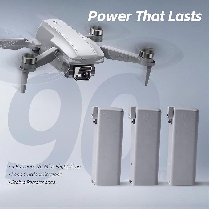 GPS Drone with EIS 4K Camera for Adults , RC Drones with 4.5 inch HD Screen on Controller, Auto Return, 3 Batteries for 90 min Flight Time, 3280 FT Long Control Range Transmission, Circle Fly and Follow Me Mode, Foldable Quadcopter for Beginner Gifts T...