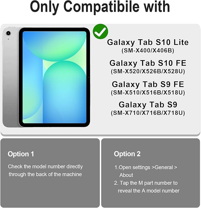 WESOROL Case for Samsung Galaxy Tab S10 Lite/S10 FE/S9 FE 10.9 Inch Galaxy Tab S9 11 Inch,Shockproof Cover for Samsung S9 FE Tablet Case with Screen Protector Rotate Stand Pen Holder,Black Green