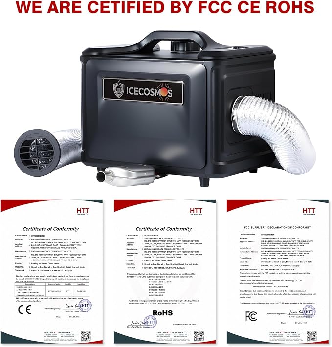 17050BTU Diesel Heater Complete Kit, 12V to 24V Wide Voltage LCD Remote with up to 8.2ft Air Duct, for Large Space Like RV, Workshop, Garage, Tent,Fast Installation (VH08 PRO)