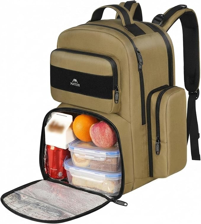 MATEIN Lunch Backpack for Men, 15.6 Inch Travel Laptop Backpack | Insulated Cooler Bag, Lunch box Rucksack, Extra Large Water Resistant College Work Computer Daypack, Gifts for Men