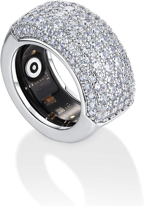 PAVOI 14K Gold Plated Pave Smart Ring Cover Compatible with Oura Ring Gen 4