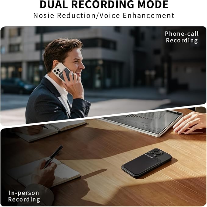 Waytronic AI Voice Recorder, APP Control, Transcribe&Summarize&Translate with AI, Support 108 Languages, Pocket AI Note Taker for Lectures, Meetings, Calls, Only Work with iPhone