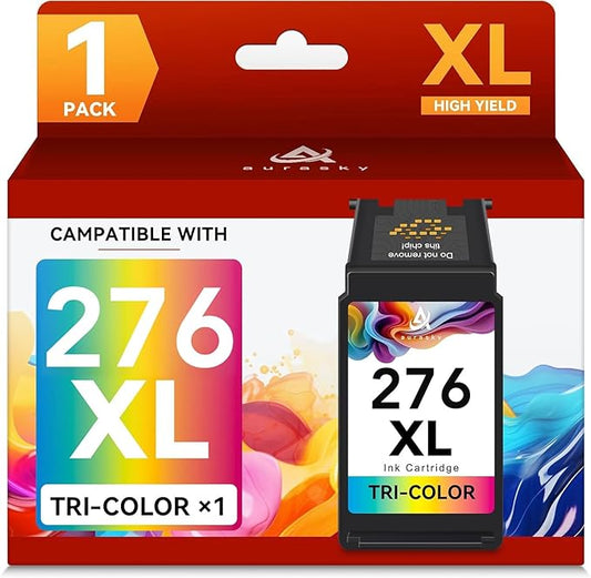 276XL Color Ink Cartridge High Yield Compatible for Canon 276XL 276 XL CL-276 CL-276XL 276 Ink with PIXMA TS3522 TR4720 TS3500 TS3520 TR4722 Printers (1 Tri-Color)