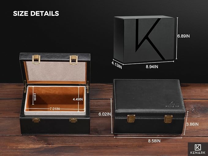 KK6 PLUS Faraday Box for Key Fobs, Signal Shielding Storage | Signal Shielding • Expanded Storage Capacity • Reinforced Metal Hinges • Premium Synthetic Leather