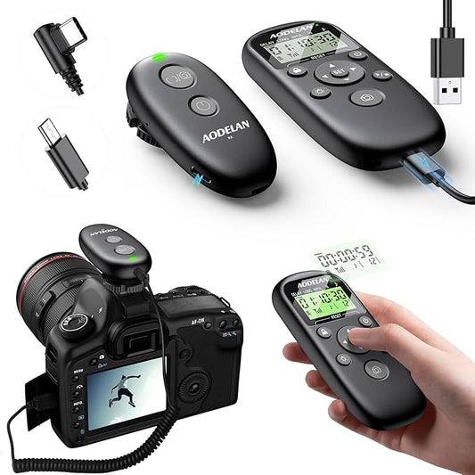 for Sony Cameras Wireless Rechargeable Timer Shutter Release Remote Control with LCD & Upgraded Interval Timer for A7 III, A7 IV, A7R IV, A7C II, A6600, A6700, RX100 VII, ZV-1, ZV-E1, ZV-E10 II
