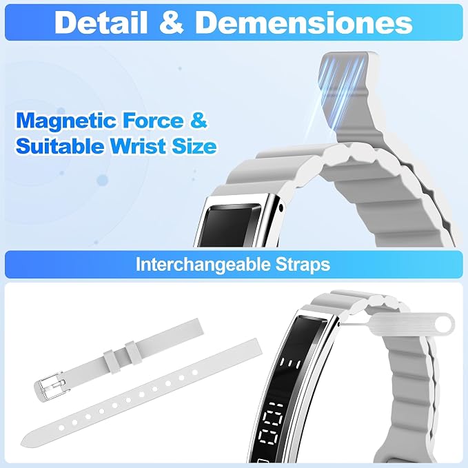Smart Bracelet for Women Men, Health Activity Fitness Trackers, 24/7 Heart Rate & Sleep Tracker, HRV & Stress Monitor, Smart Wristband with 2 Bands for Calorie/Step Counter, Free APP for iOS & Android