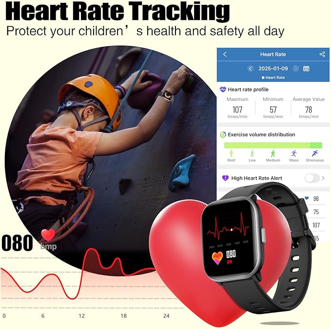 meoonley Kids Watch for Girls Boys with IP68 Waterproof, Girls Watch with 19 Sports Modes, Sleep Tracking, Pedometer, Stopwatch, Kids Activity Tracker, Birthday Gifts for Girls Age 6-15 Years Old