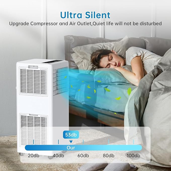 Acekool 8,000BTU Portable Air Conditioners, Portable AC for Room up to 350 Sq. Ft, with Remote Control, 3-in-1 AC Unit, 24H Timer, Window Installation Kit, Air Cooler for Bedroom Room Kitchen Camping