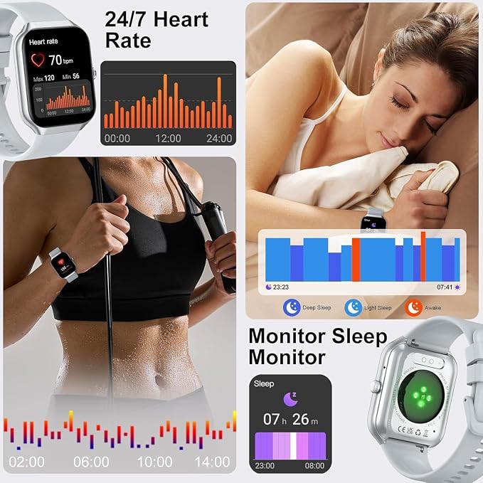 Soudorv Smart Watch 2026 NEW 1.91" Smartwatch for Men Women(Answer/Make Call),Fitness Watch with 110+ Sport Modes, Reloj Inteligente with Sleep Monitor/Heart Rate,for Android iOS, Silver