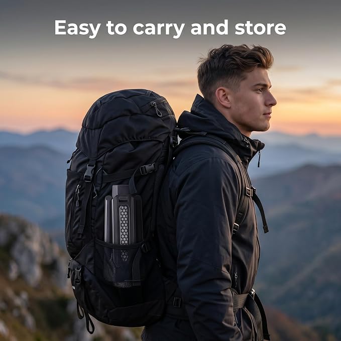 16000mAh Telescopic Camping Light, Rechargeable LED Lantern with Tripod Stand, Portable Flashlight & Power Bank, 300° Rotatable Dimmable Tent Light, Magnetic Base & SOS for Hiking, Fishing, Camping