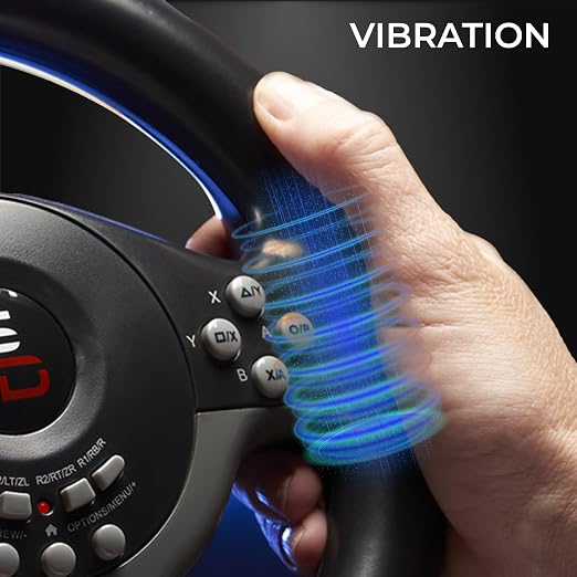 SUBSONIC - Superdrive SV250 Racing Wheel Switch 2/Switch PS4 PC Xbox Series | Steering Wheel with Pedals and Paddles - Vibration - 3 Sensitivity Modes - Diameter 22 cm, Rotation 180°