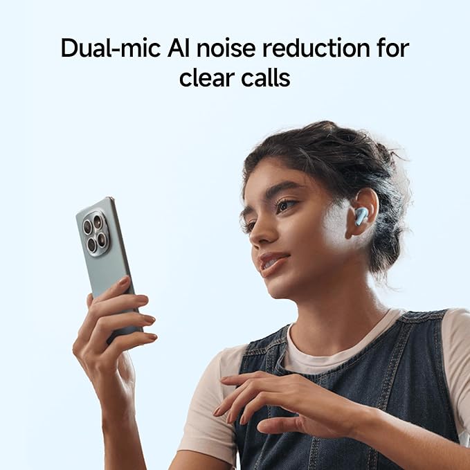 Redmi Buds 8 Active, Wireless Earphones with Semi-in-Ear Design, 14.2mm Titanium Diaphragm Drivers, Bluetooth 5.4, 37H Long Battery Life, Dual Mic AI Noise Cancellation, Google Fast Pair, Black