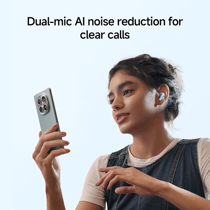 Redmi Buds 8 Active, Wireless Earphones with Semi-in-Ear Design, 14.2mm Titanium Diaphragm Drivers, Bluetooth 5.4, 37H Long Battery Life, Dual Mic AI Noise Cancellation, Google Fast Pair, White
