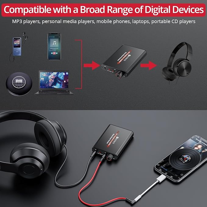 Neoteck 3.5mm Headphone Amp with Bass Boost Portable HiFi Headphone Amplifier,16-300 Ohm,Aluminum Matte Surface for Mac,Phones,iPad,MP3,MP4 Computers PS4 PS5 Controller-Black