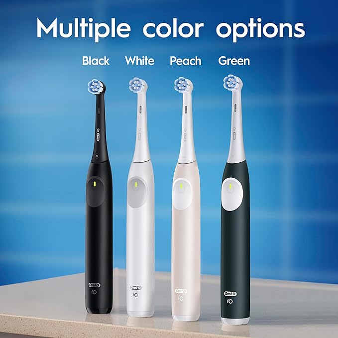 Oral-B Rechargeable Electric Toothbrush, iO2, 3 Cleaning Modes, Automatic Pressure Sensor to Protect Gums, Pure White