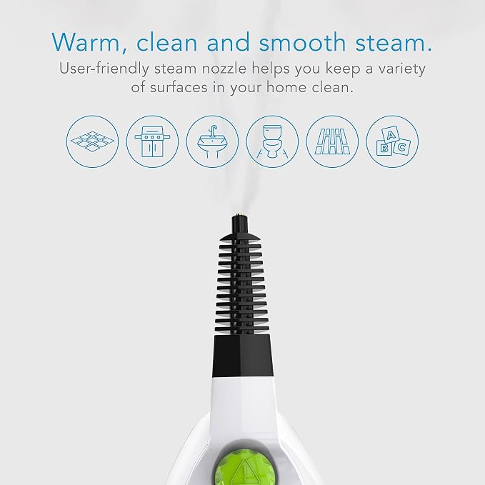Steamfast SF-210 Handheld Steam Cleaner, 6 Accessories Included, 12-Foot Power Cord, Chemical-Free Steam, Heats Up in 3 Minutes, 6-Ounce Water Tank, Powerful Steam Removes Dirt, Grime, Grease and More