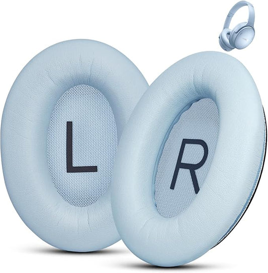 Ear Pads Replacement for Bose QuietComfort 45 (QC45) - GEVO Earpad Cushions for QuietComfort SE (QC SE) Wireless Over-Ear Headphones with Protein Leather Noise Isolation Memory Foam (Moonstone Blue)