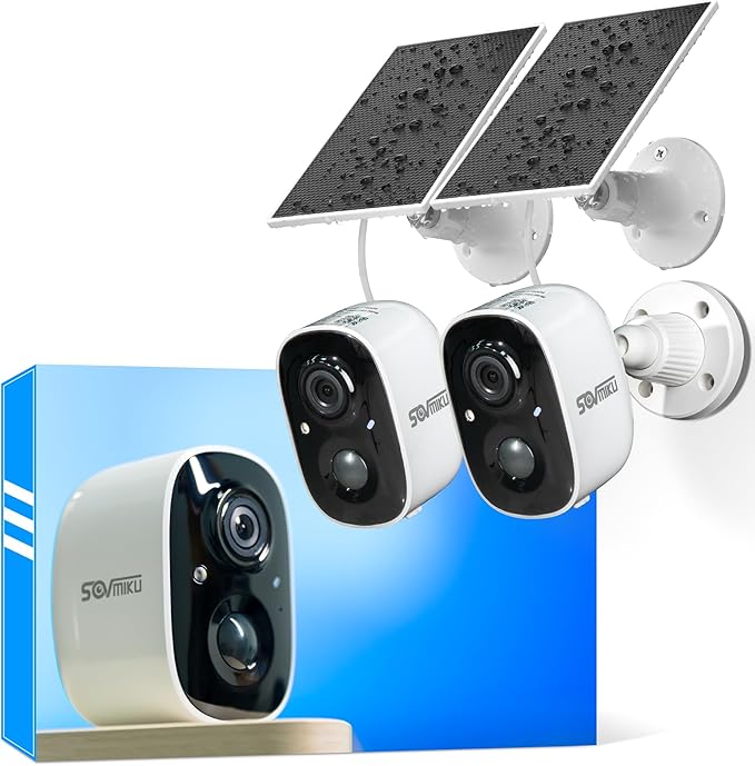 Vicohome 2CG6 Best 2K Solar Security Camera Wireless Outdoor System, No NVR Needed, Battery Powered, Easy to Setup,Motion Detection, Two Way Audio,Color Night Vision, SD Slot, 180 Days Care Plan