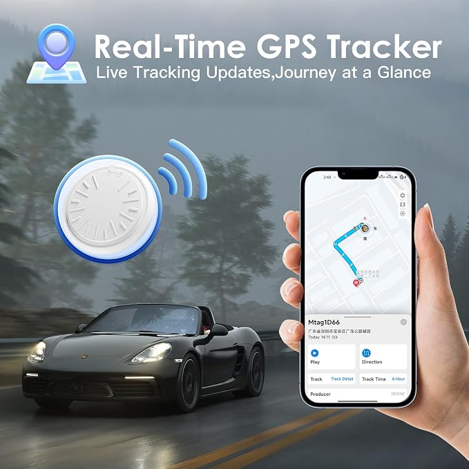 GPS Tracker for Vehicles - Hidden Tracking Devices for Cars, GPS Tracker No Monthly Fee, Car Tracker Device with Real-Time Location, Compact Tracker Device, Work with iOS and Android 2-Packs