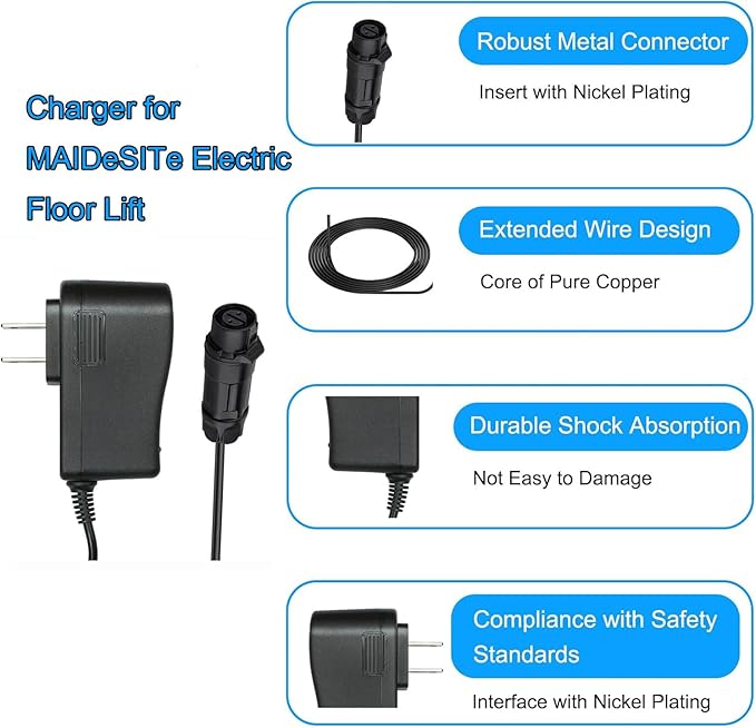 Replacement Charger for MAIDeSITe Electric Lift Chair Charger-JC35M3 JC35M3-003 Class 2 Power Supply Cord Bath Lift Controller Battery Charger
