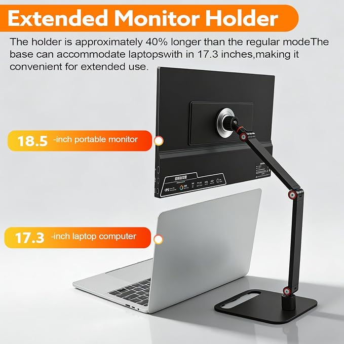 Portable Travel Monitor Stand, Strong Magnetic Portable Monitor Holder, iPhone/iPad Stand for 4.7" 12.9" 15.6" 16" 17.3" 18.5'' Screens, Universal Screen Extender Base Adjustable Tablet Holder