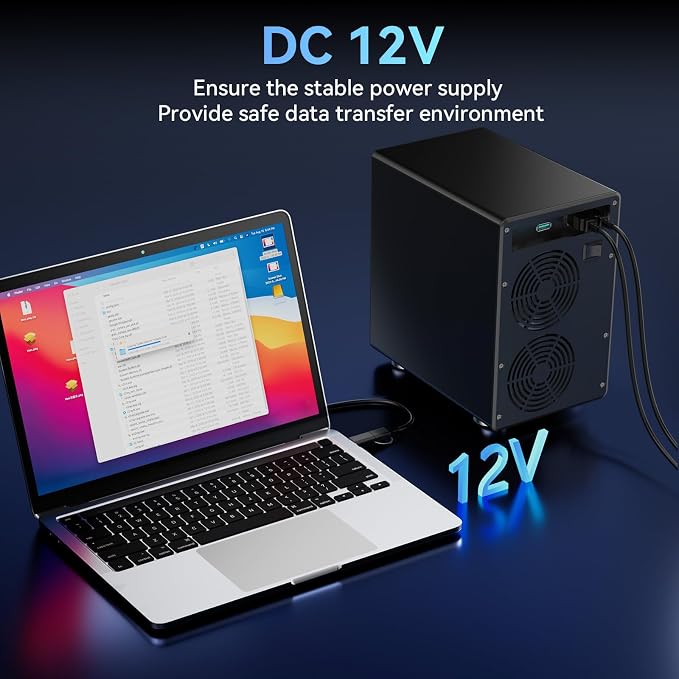 CENMATE Aluminum 6 Bay 10Gbps Hard Drive Enclosure with Cooling Fan for 2.5“/3.5" SATA HDD/SSD with USB A/C 3.2 Gen 2, Support Hot Swappable, Tool-Free HDD Enclosure, DAS(NO RAID/NAS)