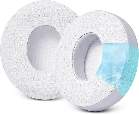 Replacement Ear Pads for Beats Solo 3 - Cooling Gel Earpad Cushions for Solo 2 & 3 Wired Wireless - Headphones Covers with Strong Adhesive Memory Foam (White)
