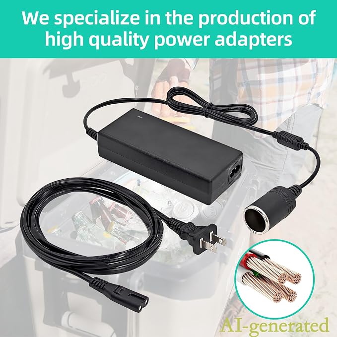 12V Adapter for Igloo Iceless Kool Mate Cool Chill Thermoelectric Coolers | Replacement Converter Supply Charger Cord for Igloo Iceless Thermoelectric Coolers PSU