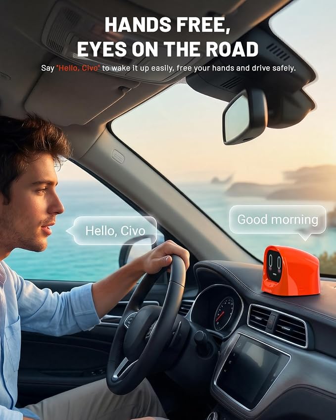 Smart AI Car Chat Robot, Voice Activated Assistant with Custom Personality, Hands-Free Driving Co-Pilot, in-Car & Home Use, Interactive Companion Robot