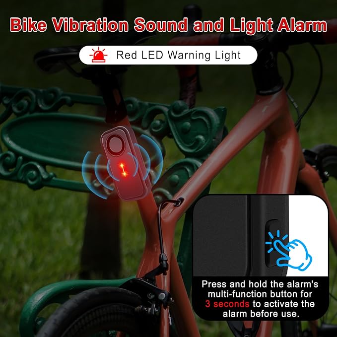 USUPERINK Car Alarm System, 113dB Fake Car Alarm, Motion Alarms for Cars Vehicle Security Alert Automotive Vibration Warning Interior Safety Red LED Light IP66 Waterproof, 10Pcs
