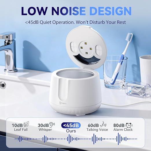 Ultrasonic Retainer Cleaner Machine 48kHz, Dental Cleaning Pod, Ultrasonic Retainer Cleaner for Dentures, Aligners, Mouth Guards, Toothbrush Heads and Jewelry with 200ML Capacity, LAB Supply | Gentle cleaning action works well on mouth guards, toothbru...