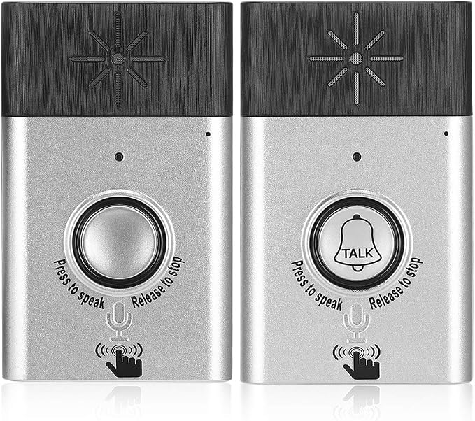 Tosuny Wireless Voice 2Way Intercom Doorbell with Builtin Speaker, Home Security Access Control System with 6 Months Long Standby time, Door Chime