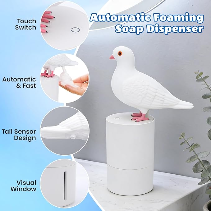 Automatic Foaming Soap Dispenser Touchless Induction Foam Hand Washer for Kitchen Bathroom Bird Design