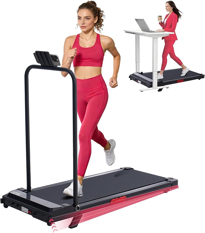 Walking Pad with Incline and Handle Bar, 3.0HP Electric Protable Mini Walking Pad Treadmills for Home Small Space, Small Treadmill for Exercising, 0.6-7.6MPH, 350LB Capacity