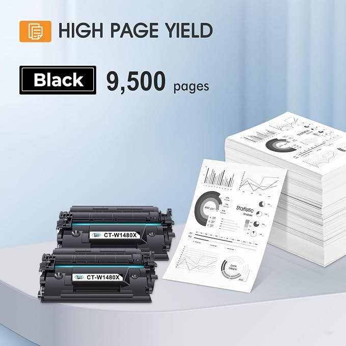 148X Toner Cartridge Black High Yield 4101fdw 148A Compatible Replacement for HP 148X 148A W1480A W1480X for HP LaserJet Pro MFP 4101fdw 4101fdn Pro 4001dw 4001dn 4001n Printer Ink (2 Pack with Chip)