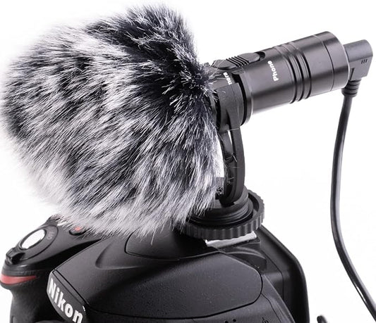 Nicama 3.5mm Camera Shotgun Microphone with Windscreen Muff for Canon EOS, Nikon DSLR Cameras Sony Camcorders （NOT for Canon T5,T6 and T7