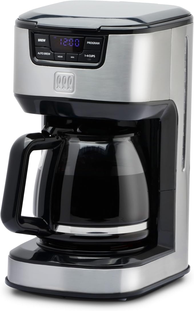 Toastmaster 12-Cup Digital Drip Coffee Maker - Programmable Automatic Coffee Machine - Kitchen Appliance with Keep Warm Setting
