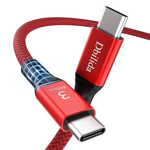240W for Thunderbolt 3 Cable 40Gbps 8K 60Hz, 4K 144Hz 2.3FT, USB4 USB C Display Cable for MacBook Pro Air, SSD, Dell XPS HP, iPhone 17, SSD, Mac mini M4 Pro
