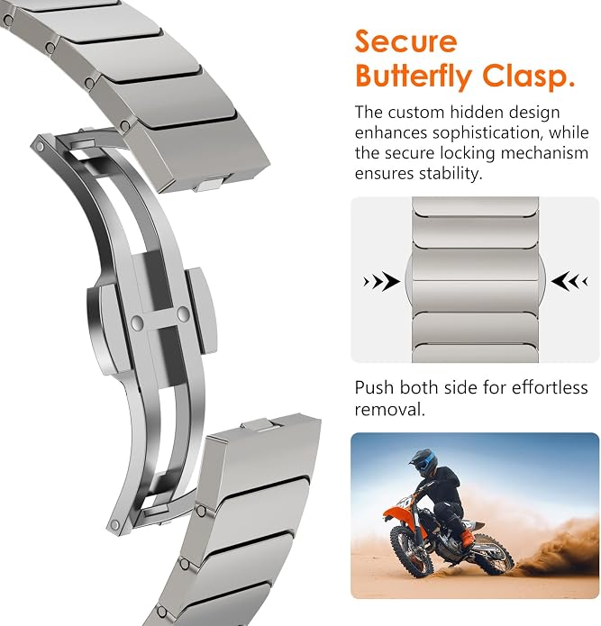 NewWays Titanium & Stainless Steel Link Bracelet for Apple Watch Band Ultra 3 2 1 Band 49mm Series11 10 46mm 42mm 45mm 44mm 41mm 40mm 38mm Series 3-11
