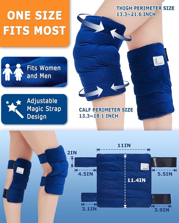 Knee Heating Pad for Arthritic, 2PCS Super Soft Electric Heat Pad for Leg, 20s Fast Heating Knees Warmers with 10-90min Auto-Off Timer, 86-158℉ Heat Level (No Battery, No Vibration)