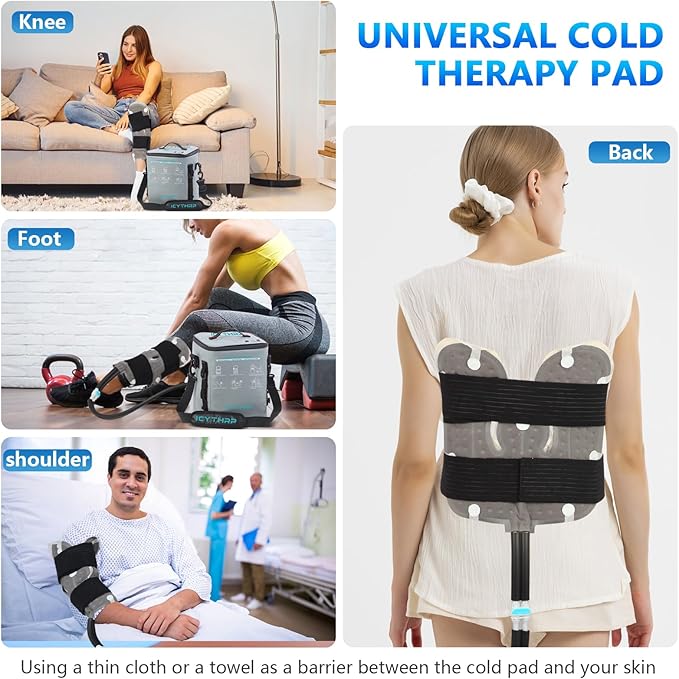 ICYTHRP Cold Therapy Machine with Programmable Timer, FSA Eligible HSA, Portable Ice Machine for Knee After Surgery, Knee Replacement Recovery System for Pain Relief with Universal Pad