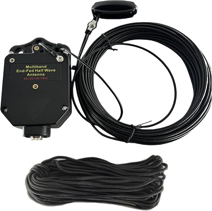 JYR4010-400W End Fed Half Wave Antenna for Ham Radio 400W Shortwave Radio Antenna 4 Band 10m 15m 20m 40m Long Wire Antenna 1:64 Balun No Tuning Great for POTA/SOTA