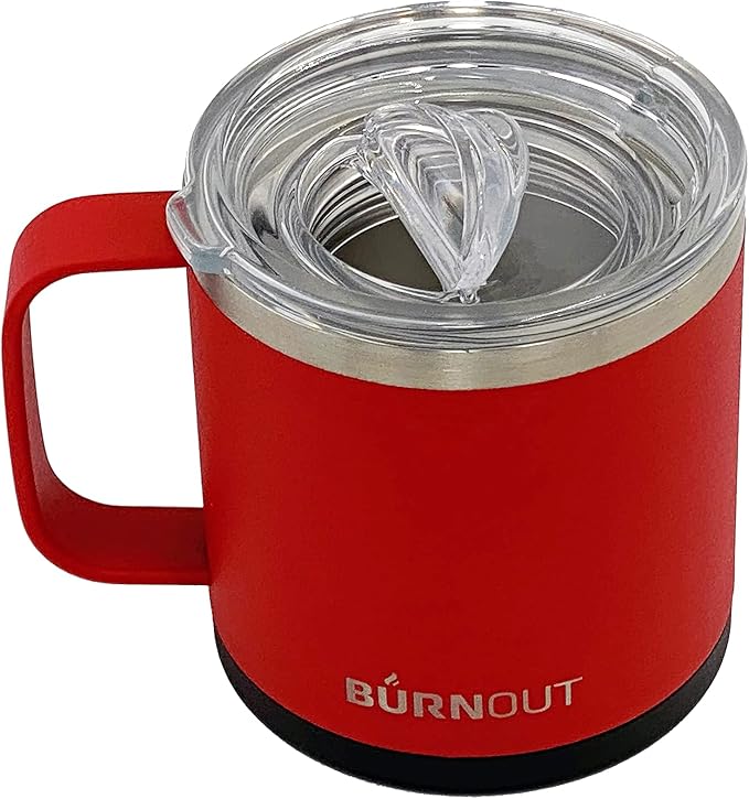 BURNOUT 2.0 Instant Drinkability Temperature Control Mug (14 oz Red with Black)