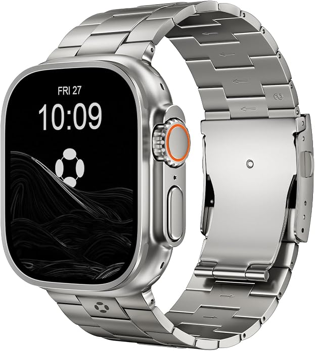 Titanium Watch Band Compatible with Apple Watch Ultra 3 & Ultra 2 1 49mm - 26mm Wide-Body Metal Apple Watch Ultra Band with Scratch Resistant DLC Coating for men - CRNS01 Business Series