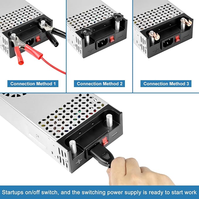 inShareplus 12V 600W New Version AC to DC Converter, 120V to 12V Power Supply, Switching Transformer for RV, LED Strips, Car Stereos, LCD Monitors, Computer Projects