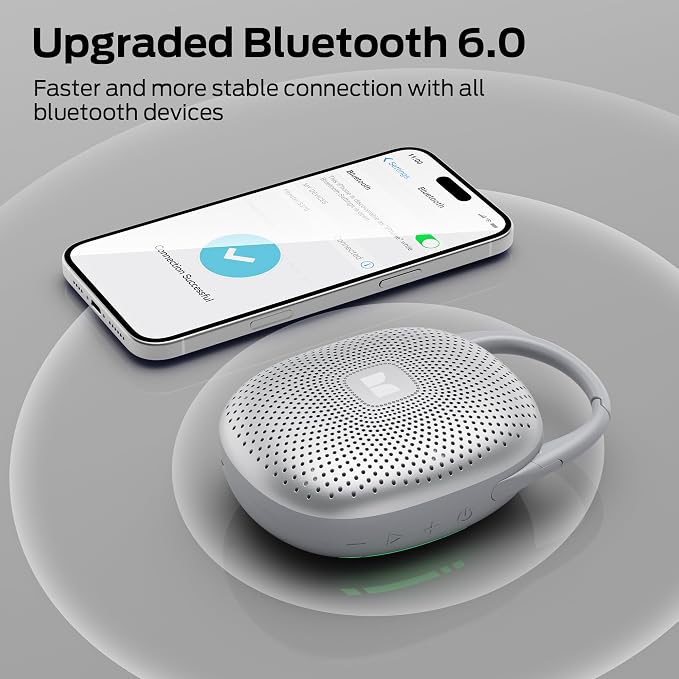 Monster Bluetooth Speaker Ultra-Portable with Integrated Carabiner Clip, IPX7 Waterproof, 29H Playtime, Bluetooth 6.0, TWS Pair Clip-On Speaker for Outdoor, Hiking, Beach, Shower & Travel, Light Grey