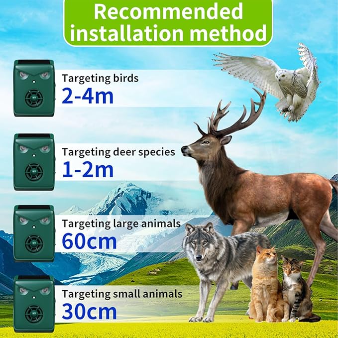 2026 New Solar Ultrasonic Bird Repellent Outdoor, 2 Pack Woodpecker Deterrent for House,Waterproof Pigeon Goose Bird Deterrents for Outside,Birds Repeller Scare Devices for Balconies Garden Orchard