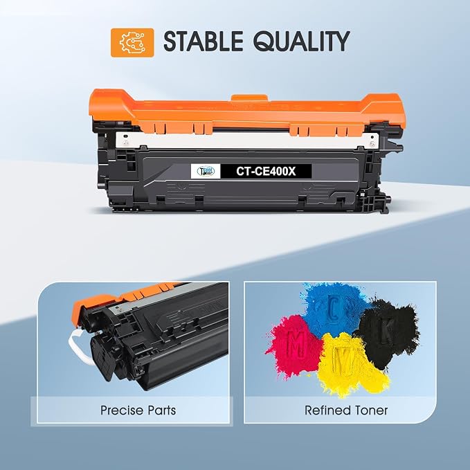 507X 507A Toner Cartridges 4 Pack Compatible for HP 507X 507A High Yield CE400X CE401A CE402A CE403A for HP LaserJet Enterprise 500 Color M551 M551n M551dn M551xh M570dn M570dw M575f Printer