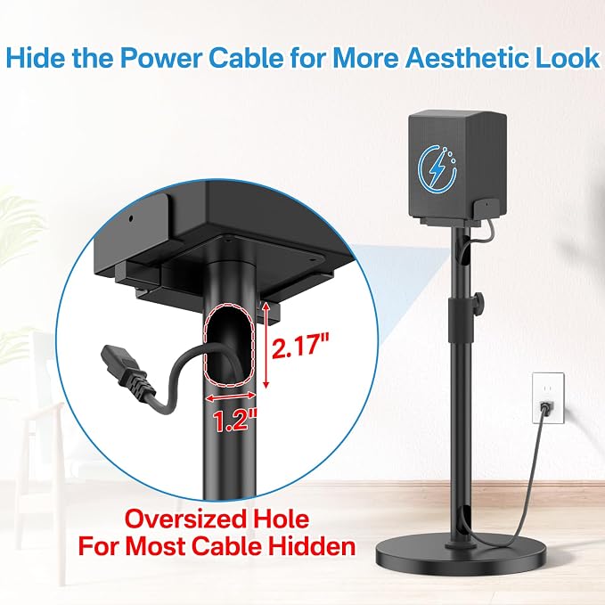 Adjustable Speaker Stand Pair for Samsung Rear Speaker Stand-Q990F/Q930F/Q990H/Q990D/Q990C/SWA-9500S/SWA-W200D, 5"–11" Dual Side Clamp, 29"–37.5" Height Adjust for Samsung Surround Sound WR Cable Mgmt